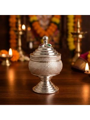 Traditional Leaf Enamel Silver Simil