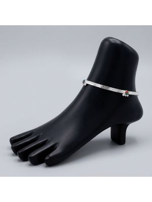 Plain Enamel Silver Anklet