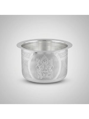 Ganesha Decorative Etching Engraved Silver Pot