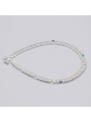 Dual Beads Teardrop Stone Silver Kodi