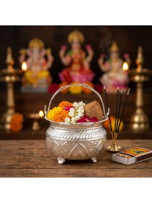 Traditional Floral Nagas Silver Basket