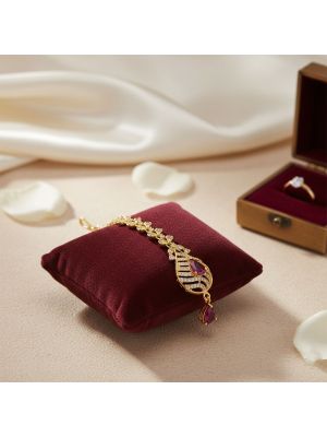 Elegant Gold Finish Stone Nethichutti