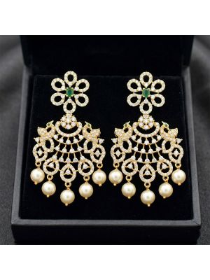 Mayil Silver Earring With Pearl Drops