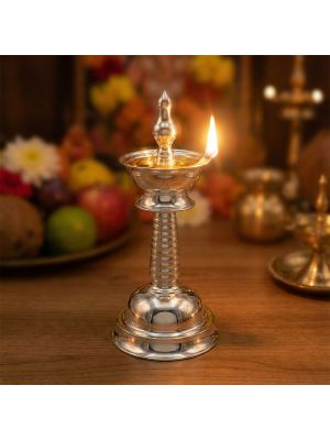 Auspicious Guruvayur Silver Vilaku