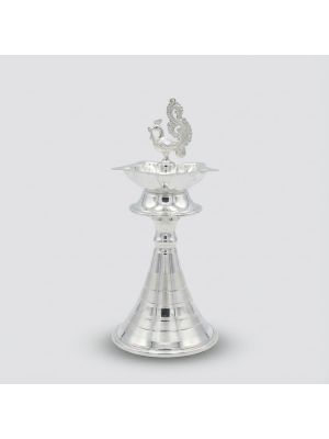 Traditional Mayil Silver Vilakku