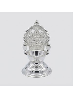 Traditional Silver Lakshmi Vilaku 