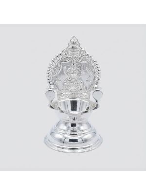 Traditional Silver Lakshmi Vilaku 