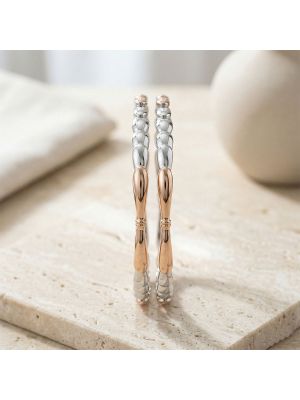 Fancy Bubble Rose Silver Bangles