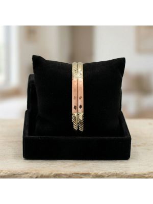 Fancy Textured Rose Silver Bangles