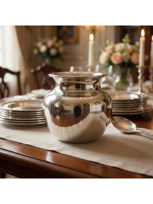 Traditional Silver Wide-Mouth Vessel