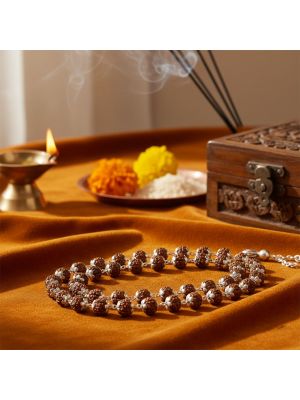 Silver Rudraksha Mala Chain