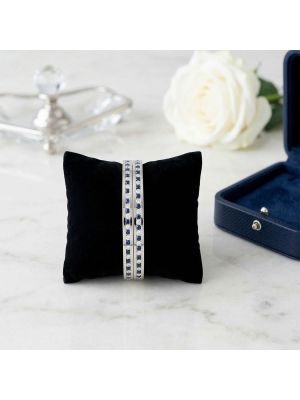 Classic Silver Blue Stone Bangle