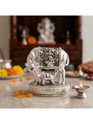 Sacred Cow Silver Coated Idol