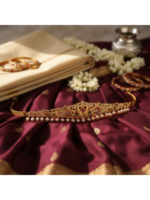 Traditional Gold-Plated Silver Bridal Waist Belt