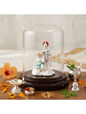 Divine Radha Krishna Silver Idol