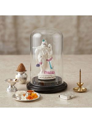 Divine Radha Krishna Silver Idol