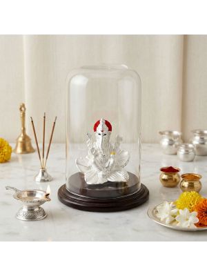 Elegant Silver Ganesha Statue