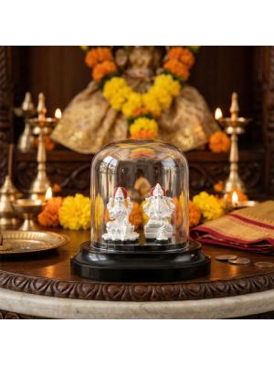 Lord Lakshmi Ganesh Silver Idol