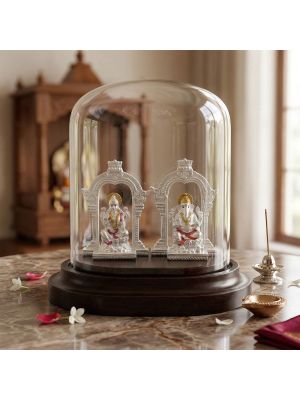 Lord Lakshmi Ganesh Silver Idol