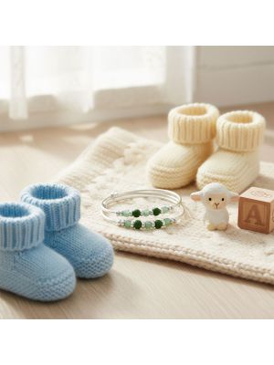 Silver Baby Kada with beeds