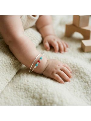 Silver Baby Kada with beeds