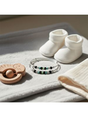 Silver Baby Kada with Beeds