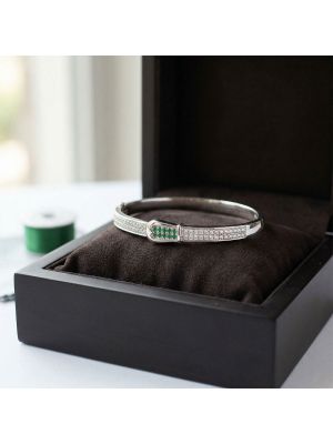 Luxury Silver Crystal Toned Gadi