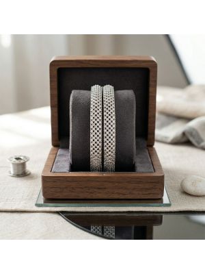 Sparkling Silver Stone Pave Bangles