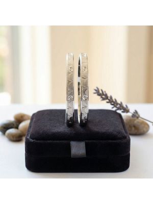 Fancy Lazer Cut Silver Band Bangles