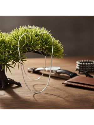 Sleek Unisex Silver Herringbone Chain