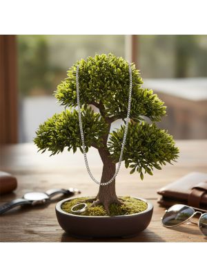 Classic Unisex Silver Curb Link Chain