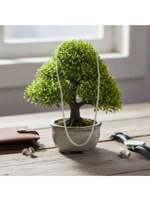 Classic Unisex Silver Curb Link Chain