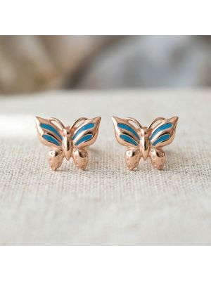 Trendy Rose Silver Butterfly Stud 