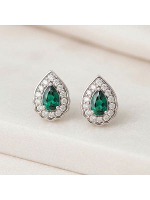 Sterling Silver Teardrop Solitaire Stud