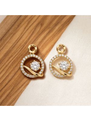 Elegant Gold Plated Silver Stone Drops