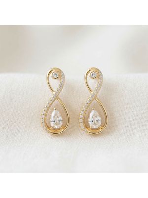 Fancy Infinity Silver Stone Stud