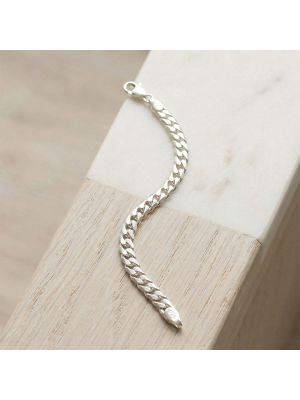 Heavy Polished Carapace Silver Bracelet