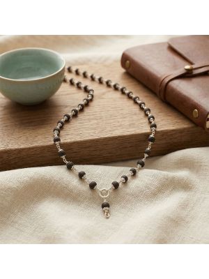 Traditional Silver Karungali 6MM Malai 