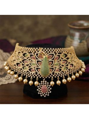 Silver Casting Mayil Choker Necklace