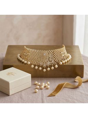 Royal Silver Casting Choker Necklace