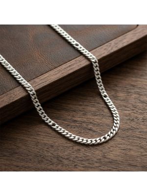 Silver Flat Curb Chain