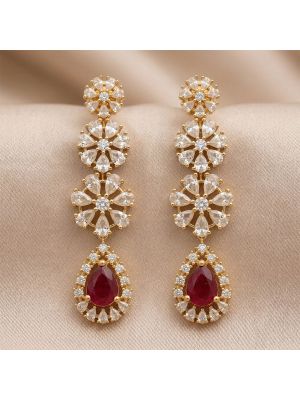 Elegant Silver Casting Stone Drops