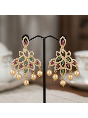 Bridal Silver Casting Stone Drops