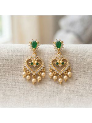 Traditional Silver Casting Heartin Pearl Drops