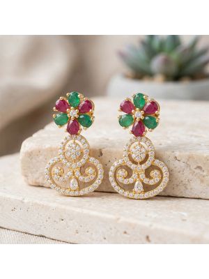 Traditional Floral Silver Casting Drops