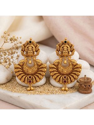 Lakshmi Nakshi Antique Silver Drops