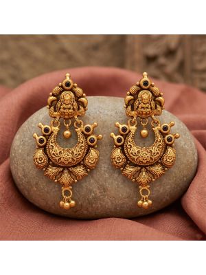 Antique Goddess Lakshmi Silver Drops