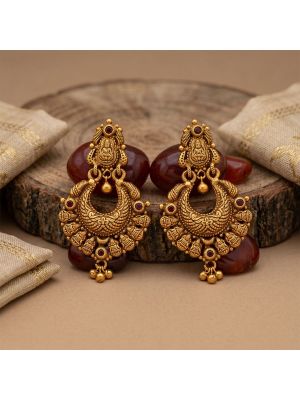 Chandbalis Antique Lakshmi Silver Drops