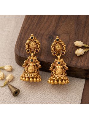 Floral Mayil Drops Silver Jimikki