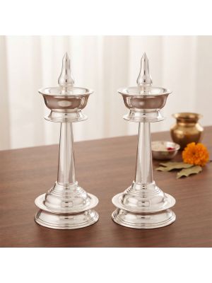 Kerala Guruvayur Silver Kuthu Vilakku Set
